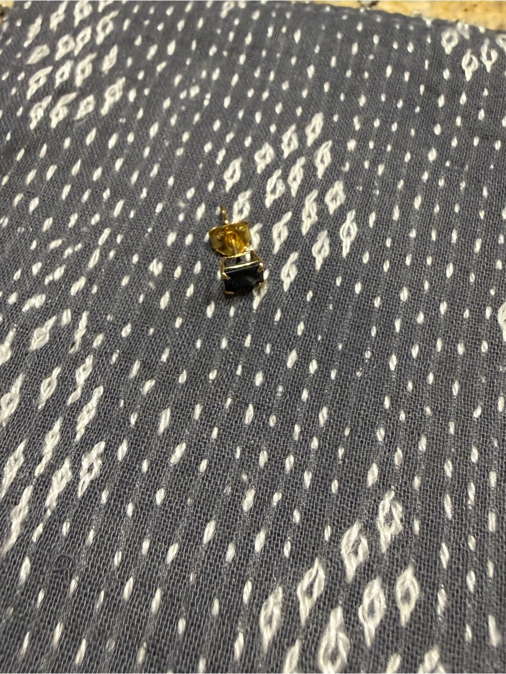 Gold and Black Square Stud Earring